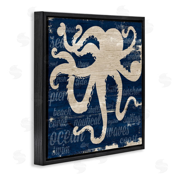 Stupell Industries Gina Ritter | Nautical Rustic Octopus Aquatic Animal Beach Fun Phrases Wall Art