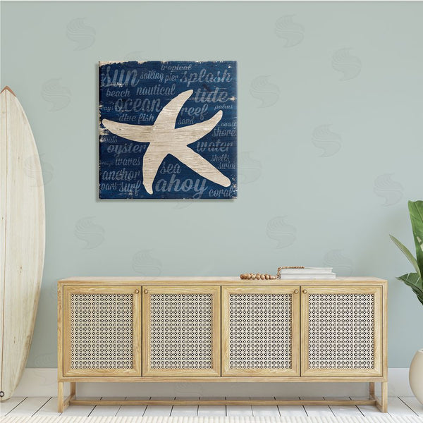 Stupell Industries Gina Ritter | Rustic Beach Starfish Aquatic Animal Fun Nautical Phrases Wall Art