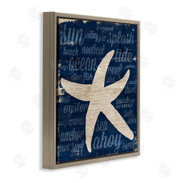 Stupell Industries Gina Ritter | Rustic Beach Starfish Aquatic Animal Fun Nautical Phrases Wall Art