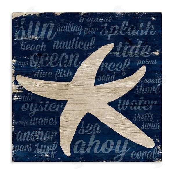 stupell industries Gina Ritter | Rustic Beach Starfish Aquatic Animal Fun Nautical Phrases Wall Art