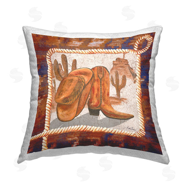 Stupell Industries Gina Ritter | Western Cowboy Boot Printed Throw Pillow
