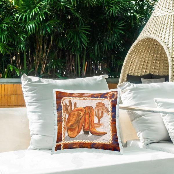 Stupell Industries Gina Ritter | Western Cowboy Boot Printed Throw Pillow