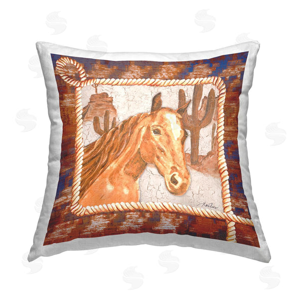 stupell industries Gina Ritter | Western Desert Horse Printed Throw Pillow