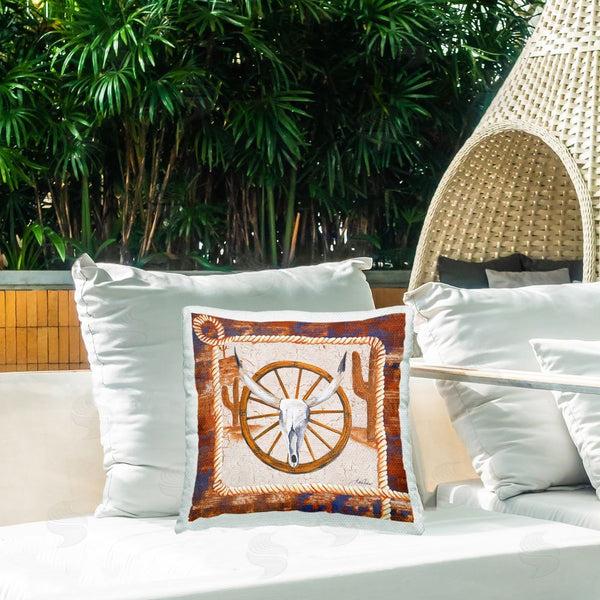 Stupell Industries Gina Ritter | Western Desert Wheel Printed Throw Pillow