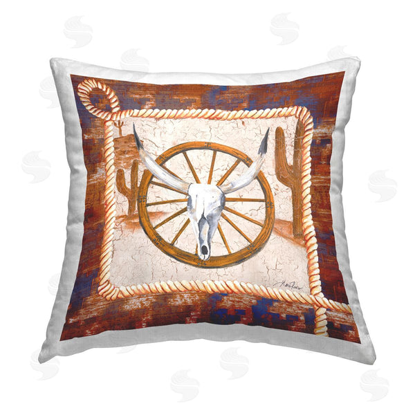 stupell industries Gina Ritter | Western Desert Wheel Printed Throw Pillow