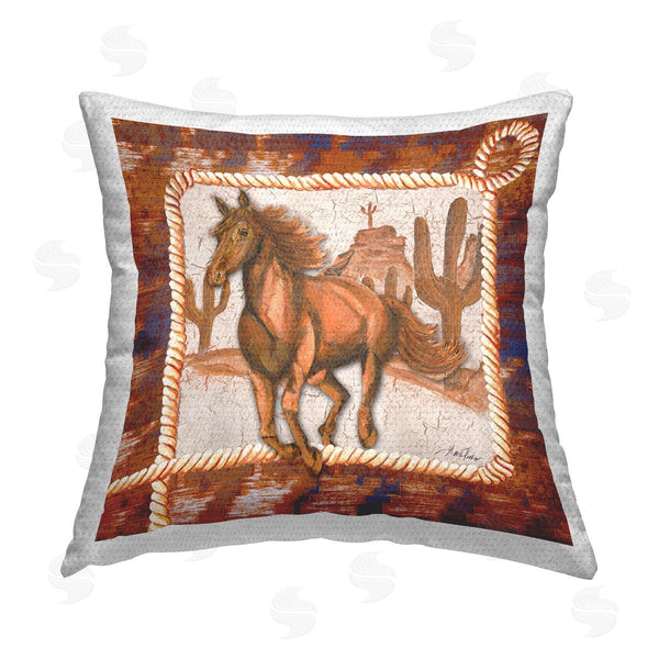Stupell Industries Gina Ritter | Western Horse In Desert Printed Throw Pillow
