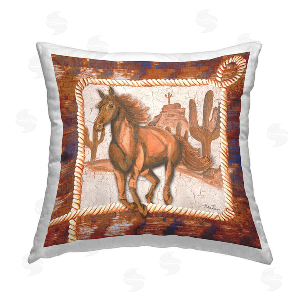 stupell industries Gina Ritter | Western Horse in Desert Printed Throw Pillow