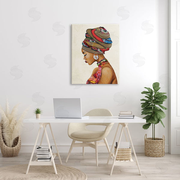 Stupell Industries Gina Ritter | Woman Wearing Traditional African Fashion Headwrap Wall Art