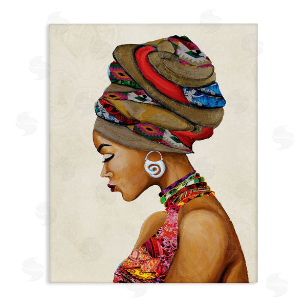stupell industries Gina Ritter | Woman Wearing Traditional African Fashion Headwrap Wall Art
