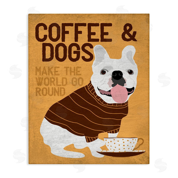 stupell industries Ginger Oliphant | Coffee and Dogs Phrase French Bulldog Cafe Pet