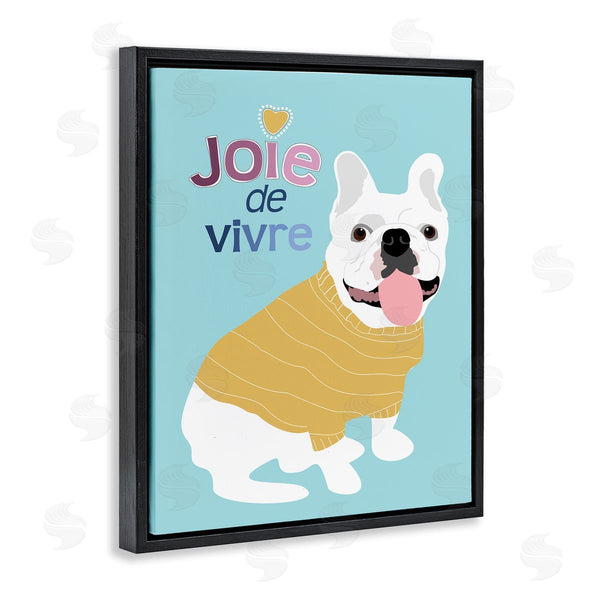 Stupell Industries Ginger Oliphant | Joie De Vivre French Phrase White Bulldog Pet