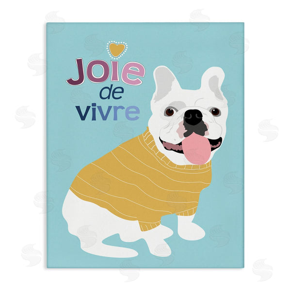 stupell industries Ginger Oliphant | Joie de Vivre French Phrase White Bulldog Pet