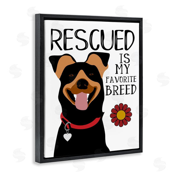 Stupell Industries Ginger Oliphant | Rescued Is My Favorite Breed Doberman Pet Dog Wall Art