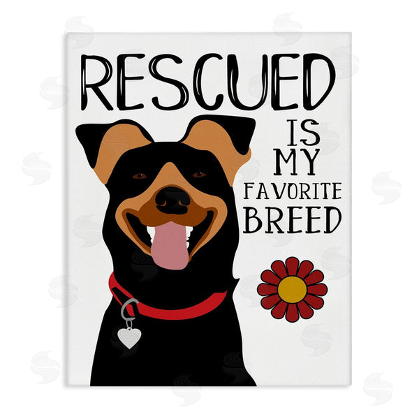 stupell industries Ginger Oliphant | Rescued is My Favorite Breed Doberman Pet Dog Wall Art