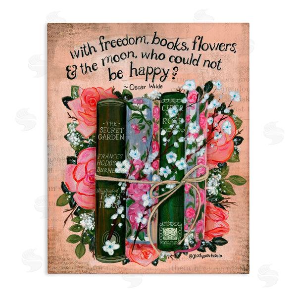 stupell industries Glad You're Here Co. | Bookish Quote with Florals