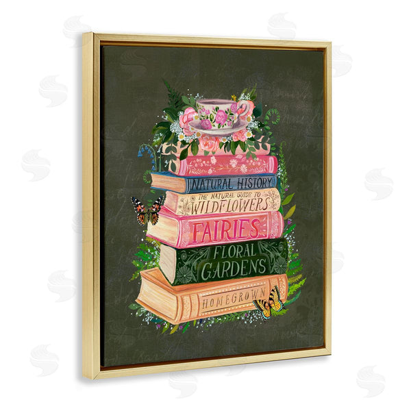 Stupell Industries Glad You're Here Co. | Floral Fairy Book Stack