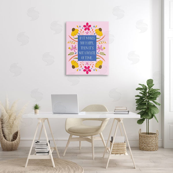 Stupell Industries Glad You're Here Co. | Floral Makes You Happy Wall Art