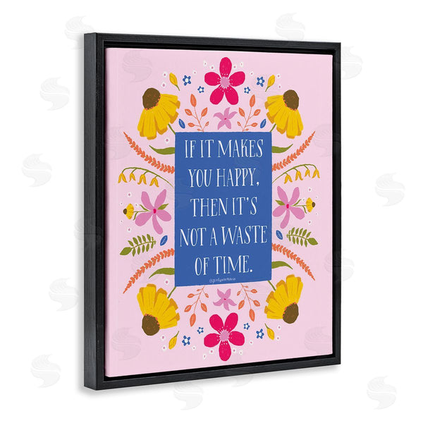 Stupell Industries Glad You're Here Co. | Floral Makes You Happy Wall Art