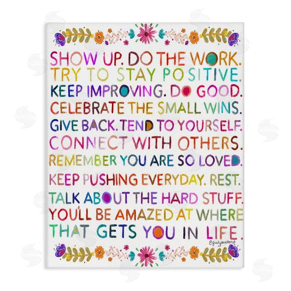 stupell industries Glad You're Here Co. | Floral Motivational Phrases Wall Art