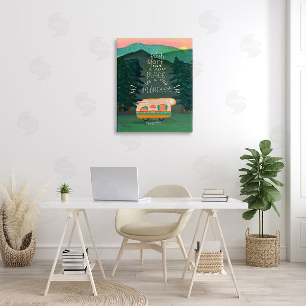 Stupell Industries Glad You're Here Co. | Fresh Start New Mindset Wall Art