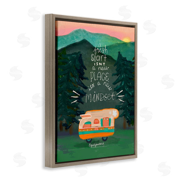Stupell Industries Glad You're Here Co. | Fresh Start New Mindset Wall Art