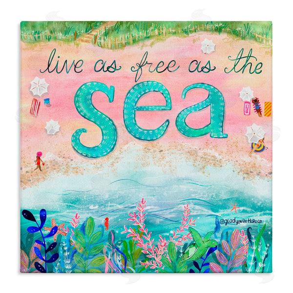 stupell industries Glad You're Here Co. | Live Free As The Sea