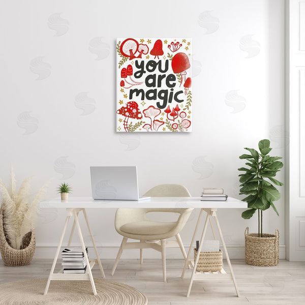 Stupell Industries Glad You're Here Co. | Magic Phrase With Mushrooms Wall Art