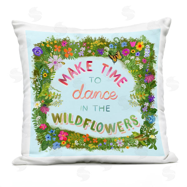 Stupell Industries Glad You're Here Co. | Make Time To Dance Wildflowers Printed Throw Pillow