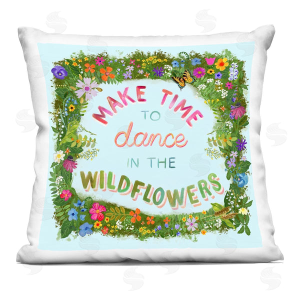 stupell industries Glad You're Here Co. | Make Time To Dance Wildflowers Printed Throw Pillow