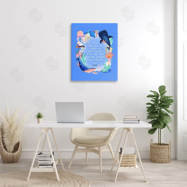Stupell Industries Glad You're Here Co. | Ocean In A Drop Phrase Wall Art