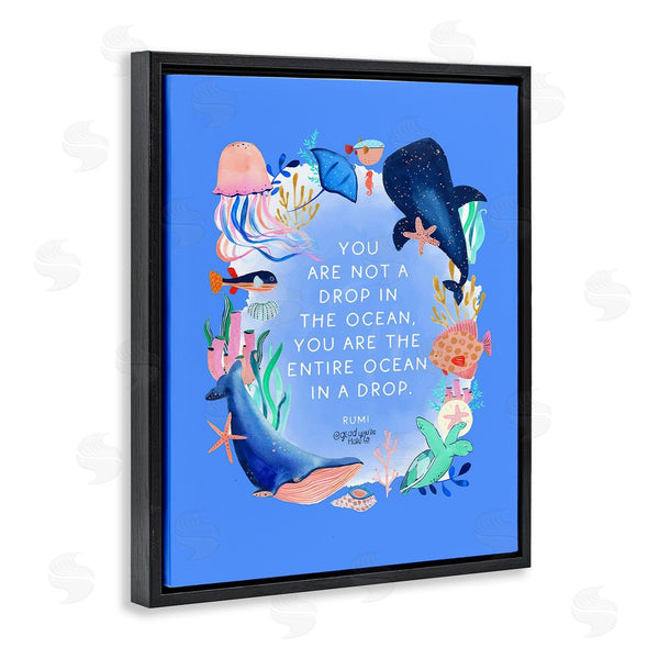 Stupell Industries Glad You're Here Co. | Ocean In A Drop Phrase Wall Art