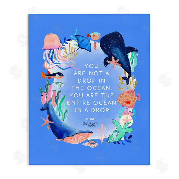 stupell industries Glad You're Here Co. | Ocean In A Drop Phrase Wall Art