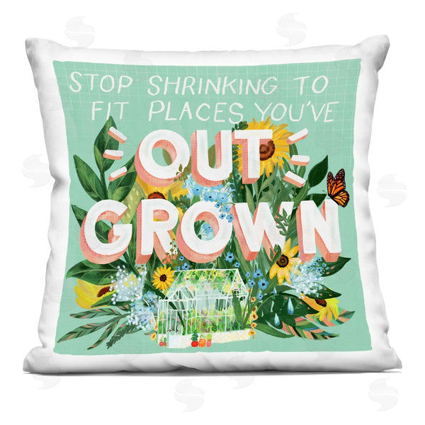 stupell industries Glad You're Here Co. | Stop Shrinking To Places You've Outgrown Printed Throw Pillow