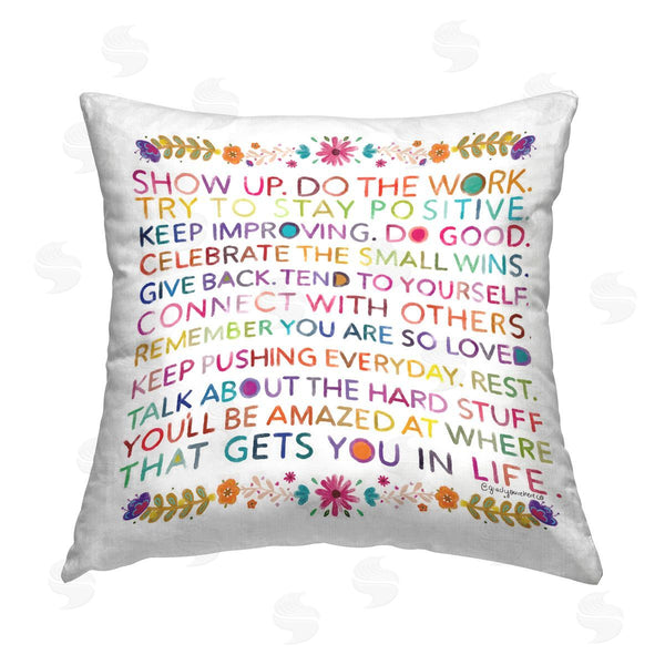 stupell industries Glad You're Here Co. | Strong Motivation Phrases Printed Throw Pillow