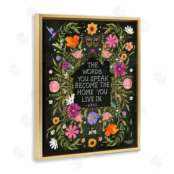 Stupell Industries Glad You're Here Co. | Words You Speak Floral Quote