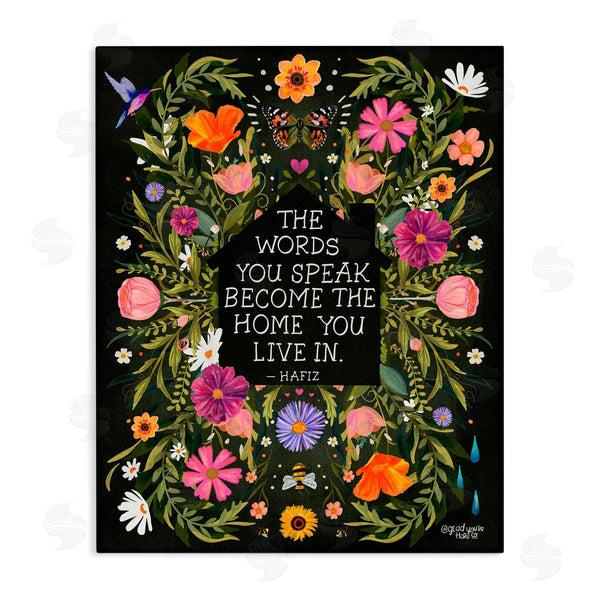 stupell industries Glad You're Here Co. | Words You Speak Floral Quote