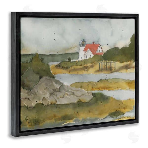 Stupell Industries Gloria Palmer | Lighthouse Beacon Coastal Shore Wall Art