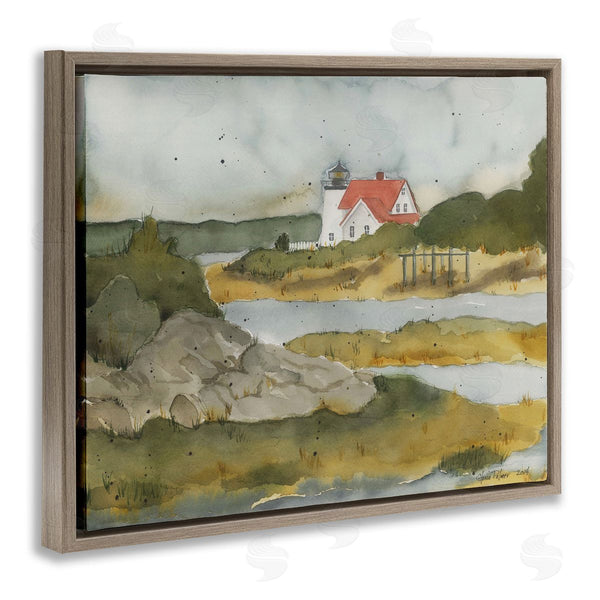 Stupell Industries Gloria Palmer | Lighthouse Beacon Coastal Shore Wall Art