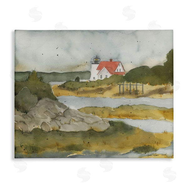 stupell industries Gloria Palmer | Lighthouse Beacon Coastal Shore Wall Art