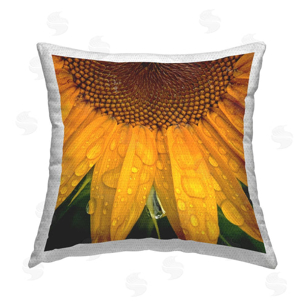 Stupell Industries Gloria Palmer | Morning Dew Sunflower Petals Printed Throw Pillow