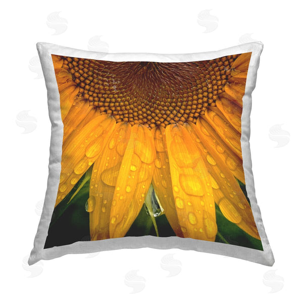 stupell industries Gloria Palmer | Morning Dew Sunflower Petals Printed Throw Pillow
