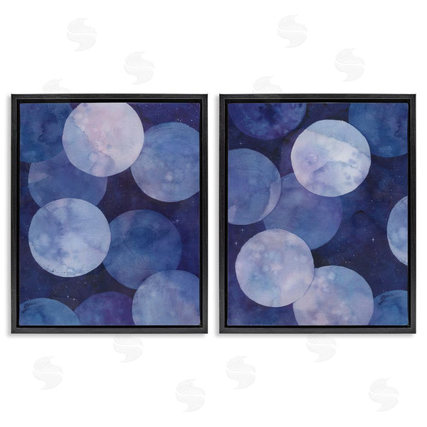 Stupell Industries Grace Popp | Abstract Blue Purple Circle Bubbles Wall Art
