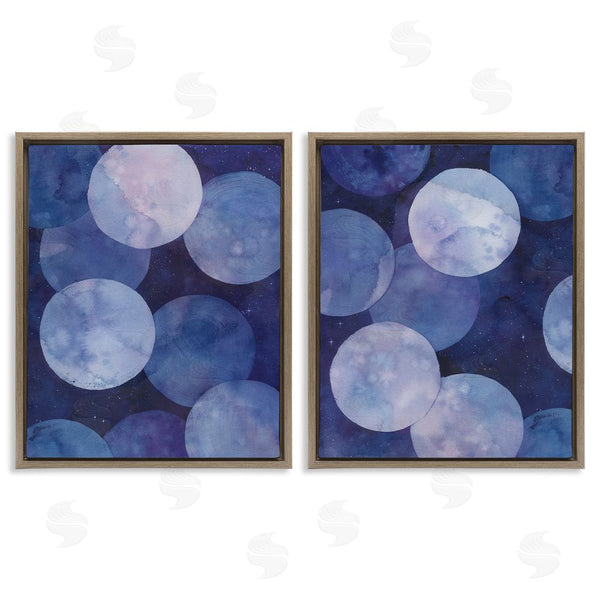 Stupell Industries Grace Popp | Abstract Blue Purple Circle Bubbles Wall Art