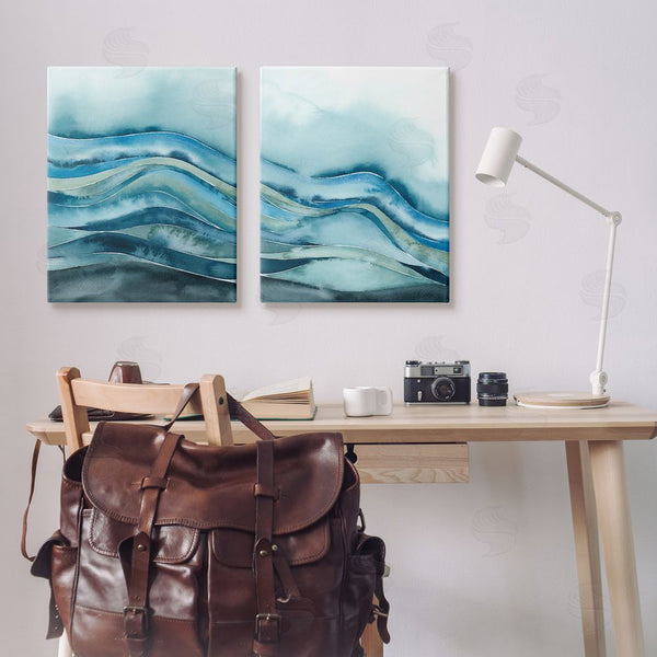 Stupell Industries Grace Popp | Abstract Blue Wave Seascape Tranquil Ocean Wall Art