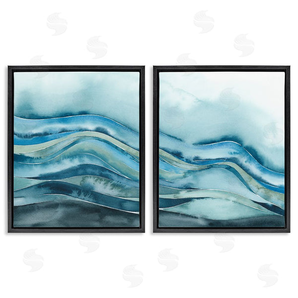 Stupell Industries Grace Popp | Abstract Blue Wave Seascape Tranquil Ocean Wall Art