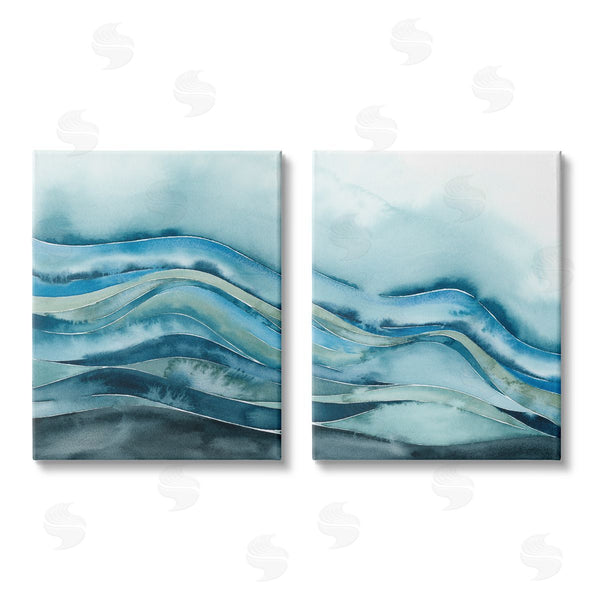 stupell industries Grace Popp | Abstract Blue Wave Seascape Tranquil Ocean Wall Art