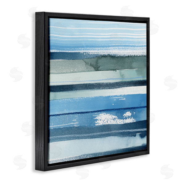 Stupell Industries Grace Popp | Abstract Ocean Landscape Saturated Blue Striped Lines Wall Art