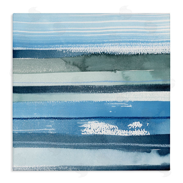 stupell industries Grace Popp | Abstract Ocean Landscape Saturated Blue Striped Lines Wall Art