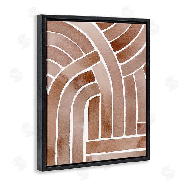 Stupell Industries Grace Popp | Abstract Rounded Stripes Lines Brown Watercolor Design Wall Art