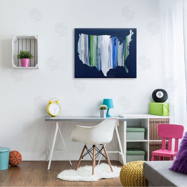 Stupell Industries Grace Popp | Abstract Stripe United States Of America Map Wall Art